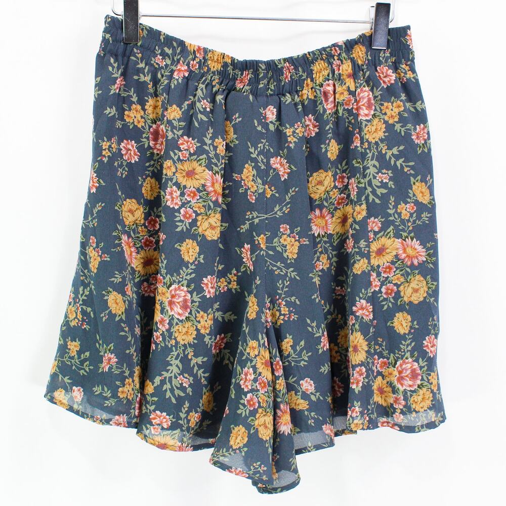 EXPRESS Blue Vintage 1990s Floral Lined Mini Skirt - Picture 7 of 10